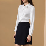 Poly Cavalry Twill A-Shape Suit Skirt