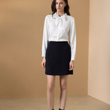 Poly Cavalry Twill A-Shape Suit Skirt