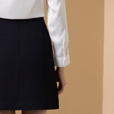 Poly Cavalry Twill A-Shape Suit Skirt