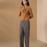 Poly Blend Plaid Straight Leg Suit Pants