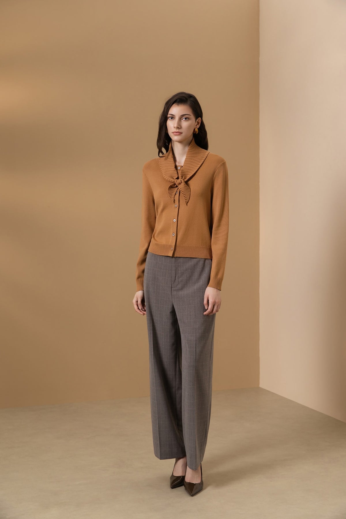 Poly Blend Plaid Straight Leg Suit Pants
