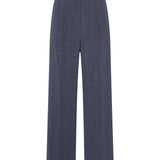 Poly Blend Plaid Straight Leg Suit Pants