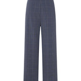 Poly Blend Plaid Straight Leg Suit Pants