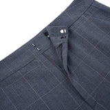 Poly Blend Plaid Straight Leg Suit Pants