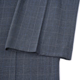 Poly Blend Plaid Straight Leg Suit Pants