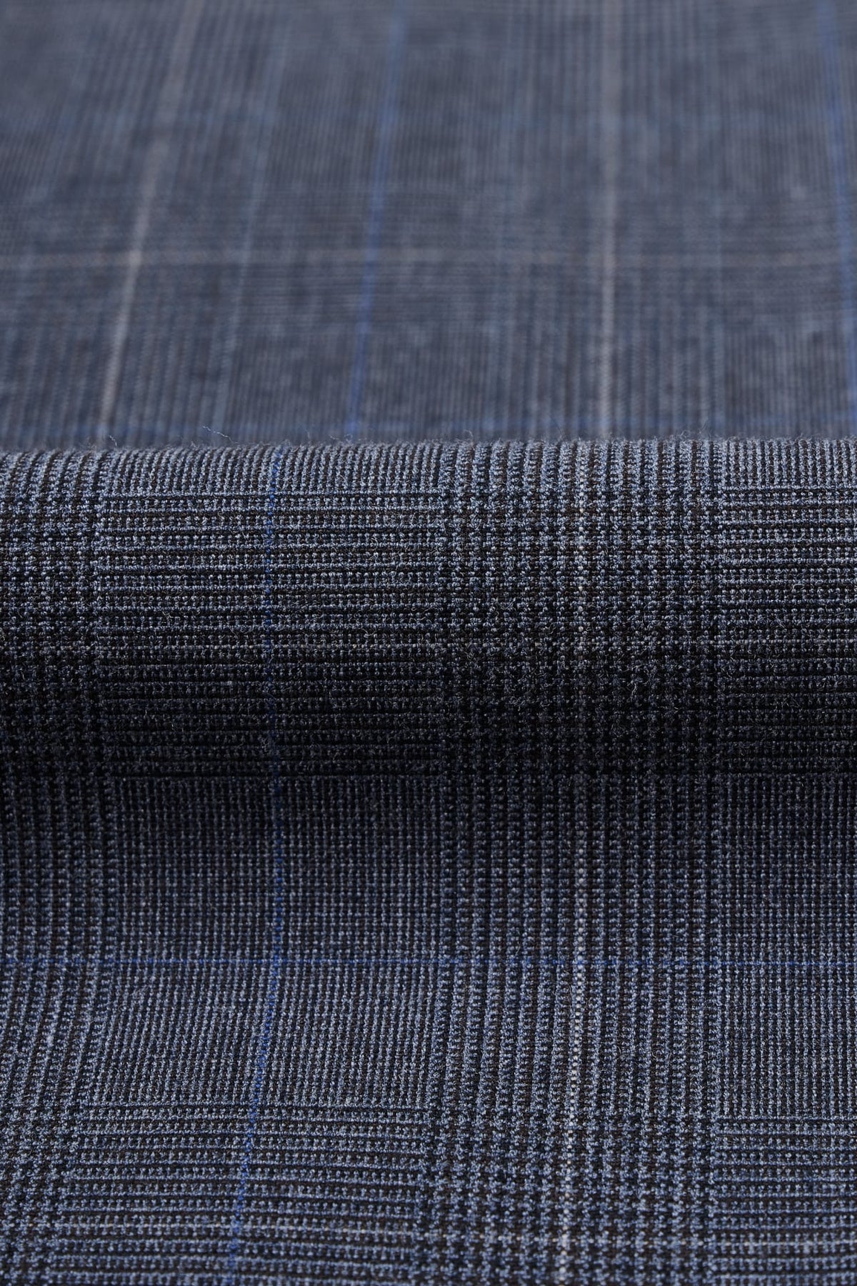 Poly Blend Plaid Straight Leg Suit Pants