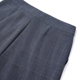 Poly Blend Plaid Straight Leg Suit Pants
