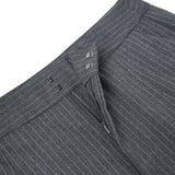 Poly Rayon Stripe Straight Leg Suit Pants