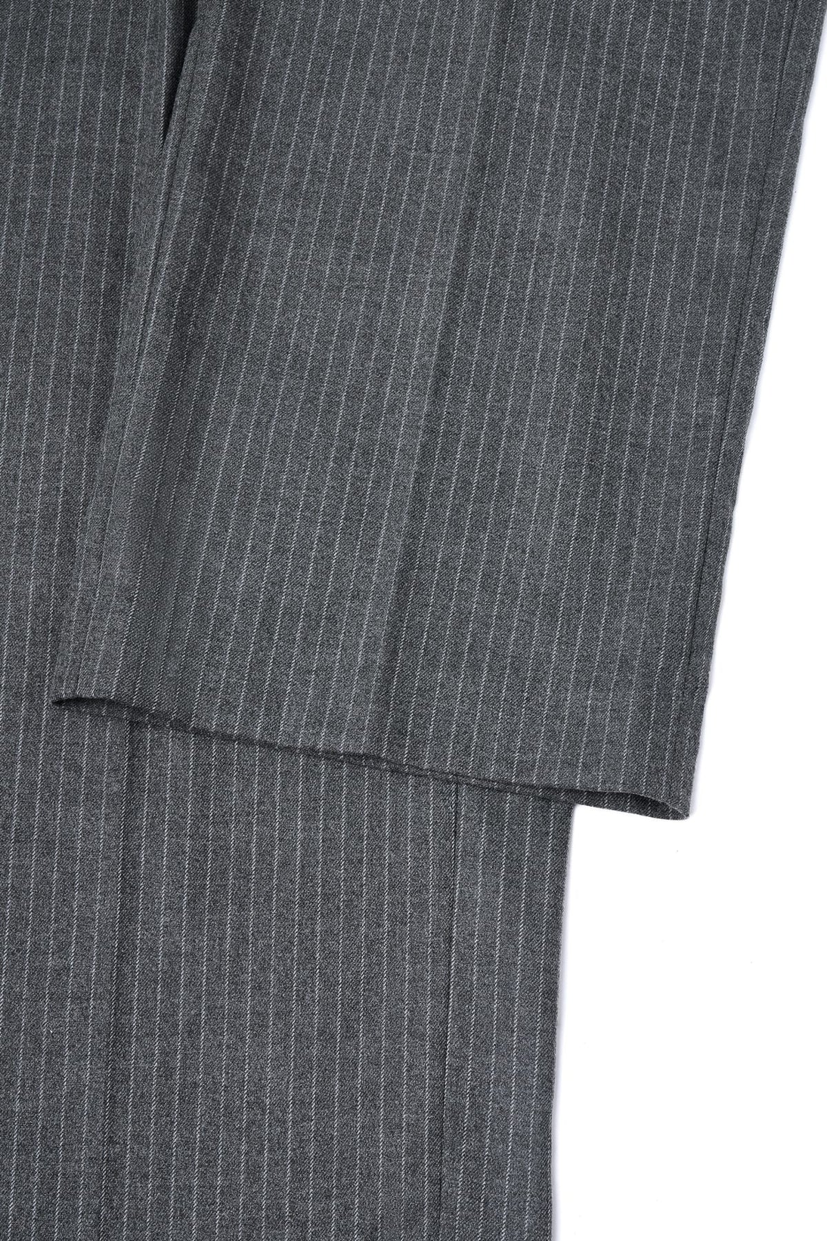 Poly Rayon Stripe Straight Leg Suit Pants