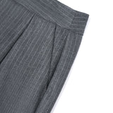 Poly Rayon Stripe Straight Leg Suit Pants