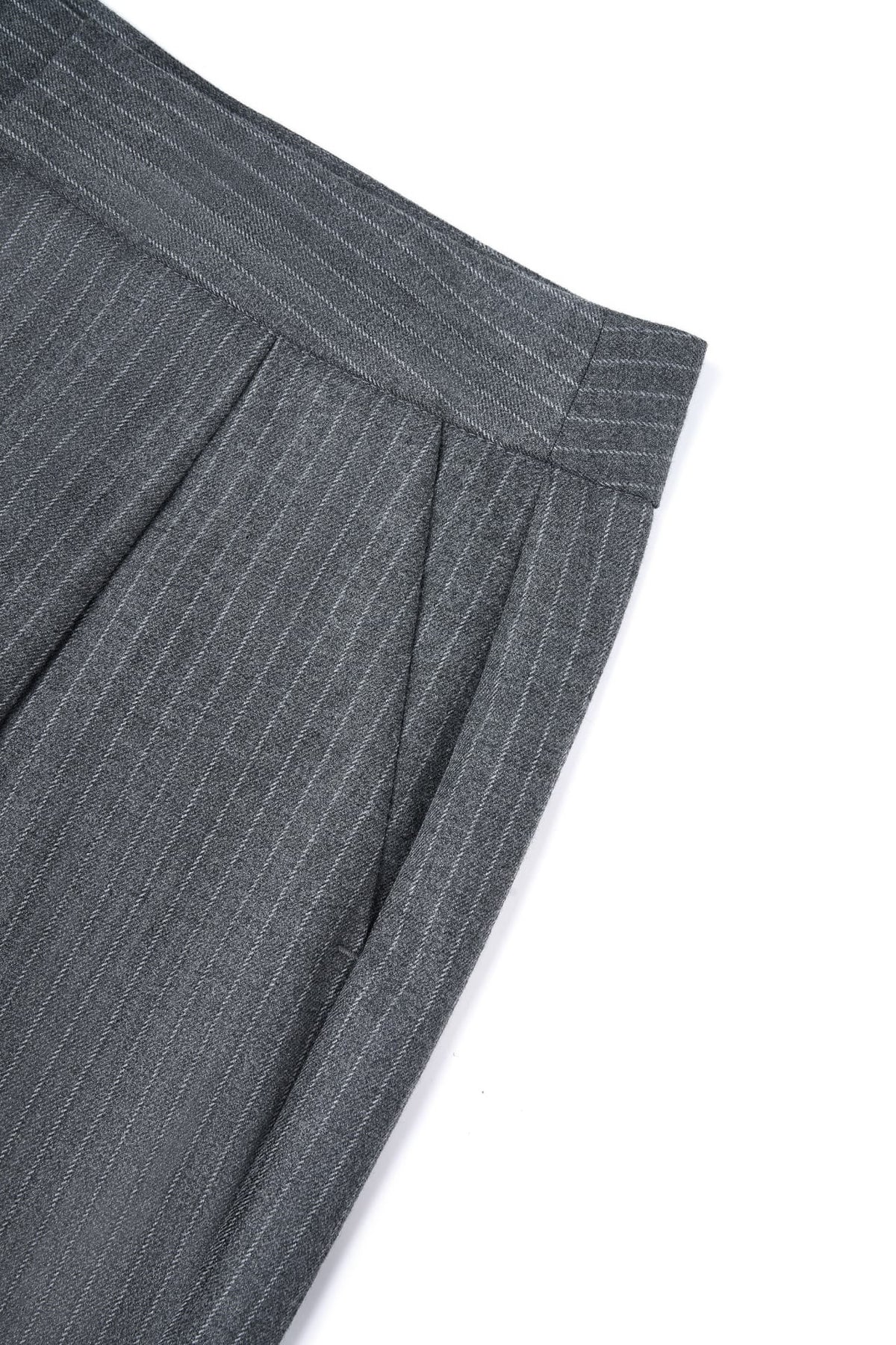Poly Rayon Stripe Straight Leg Suit Pants
