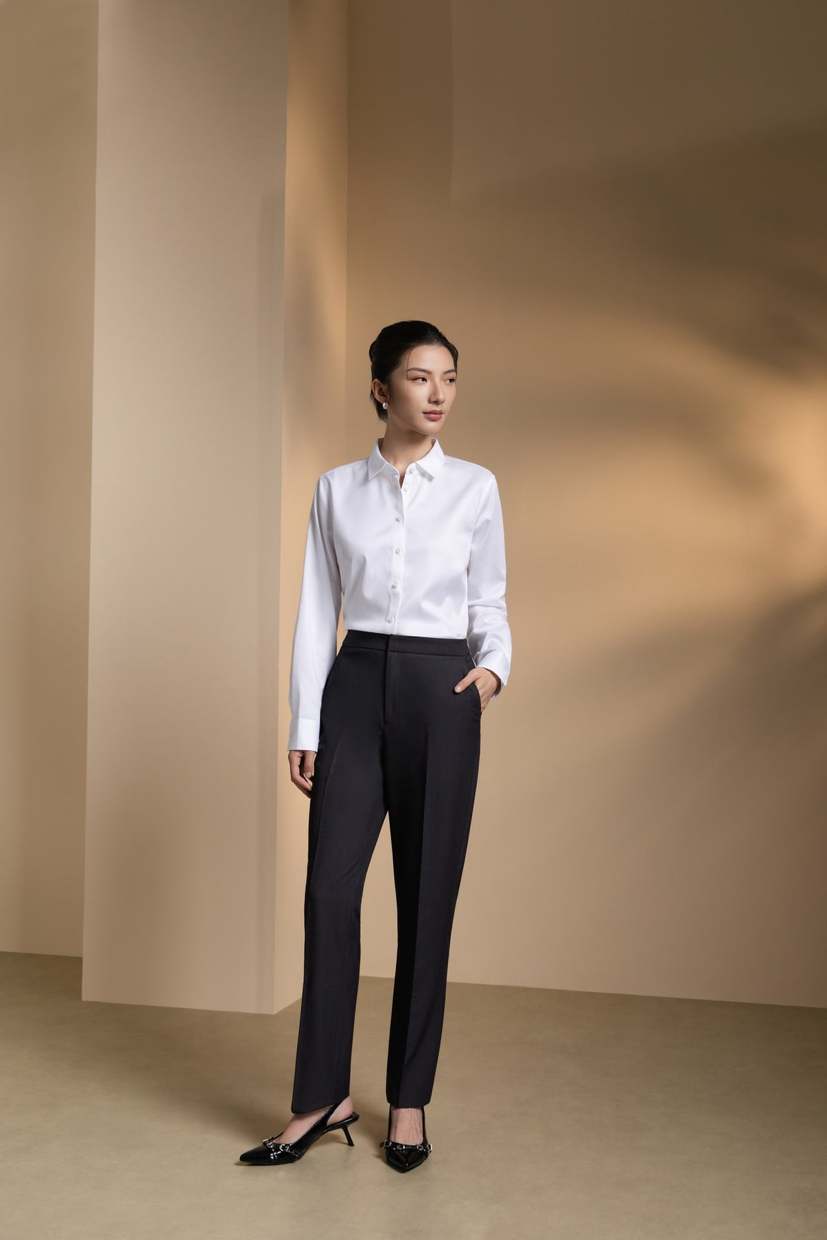 Poly Rayon Twill Straight Leg Suit Pants