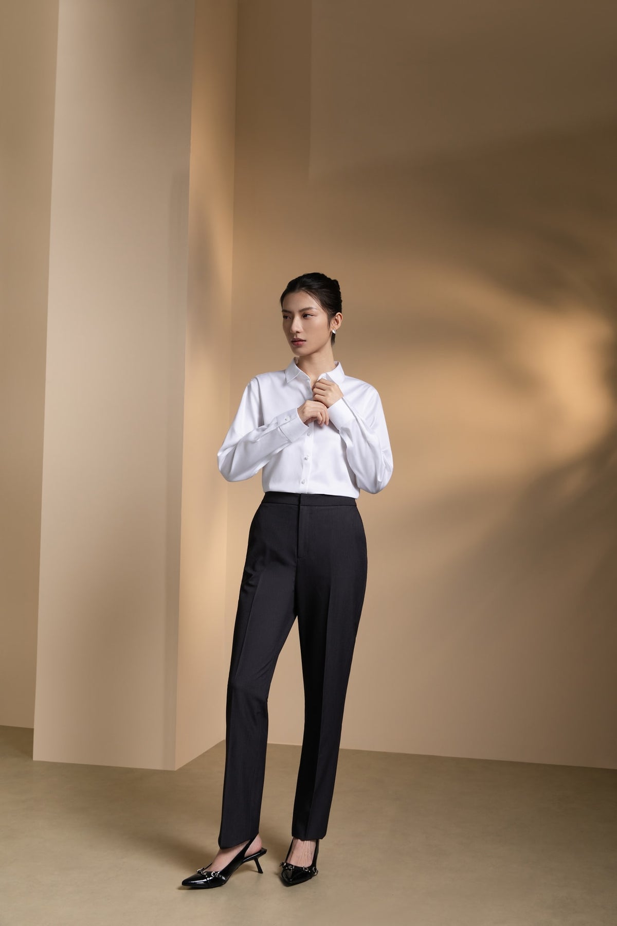 Poly Rayon Twill Straight Leg Suit Pants