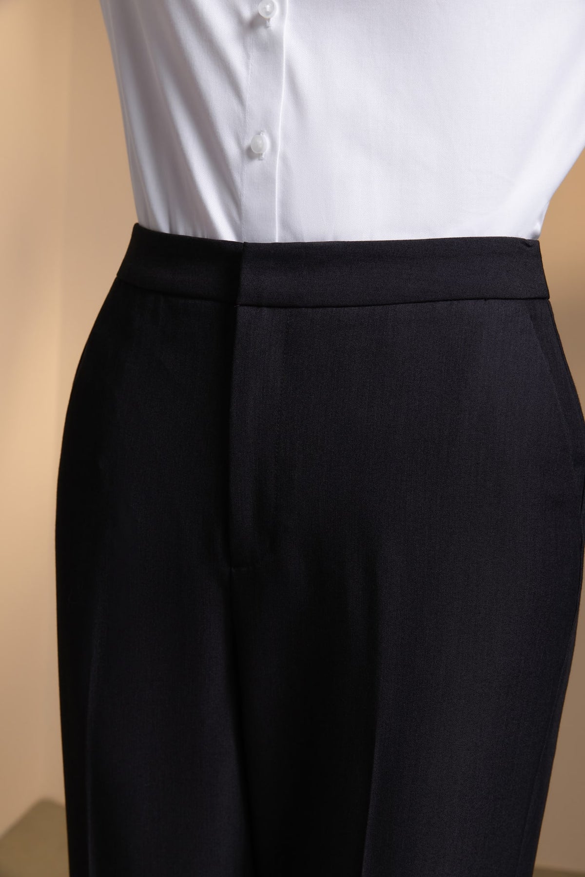 Poly Rayon Twill Straight Leg Suit Pants