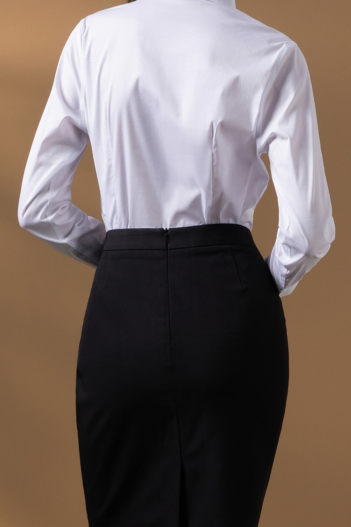 Poly Rayon Twill Slim Fit Pencil Suit Skirt