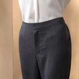 Wool Blend 2-Tone Twill Comfort Cigarette Suit Pants