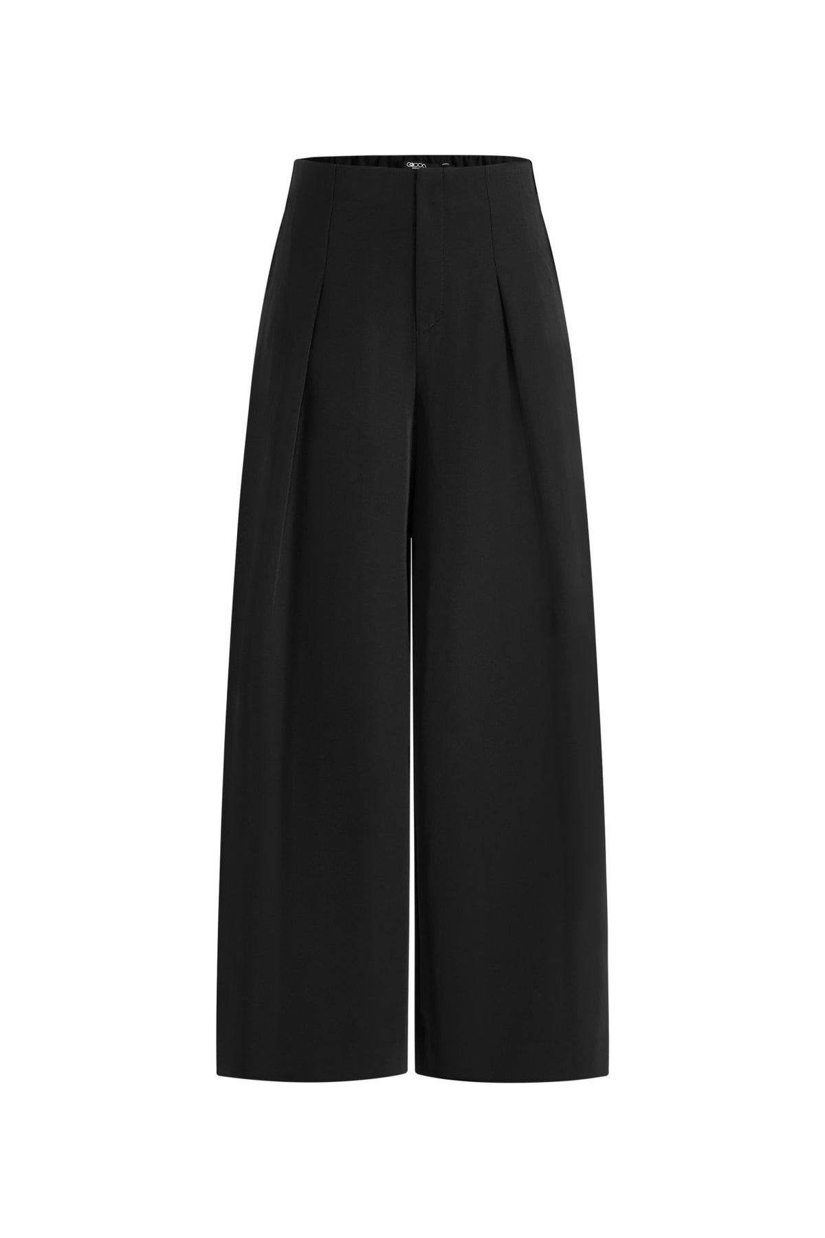 Poly Twill Wide Leg Casual Pants