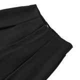 Poly Twill Wide Leg Casual Pants