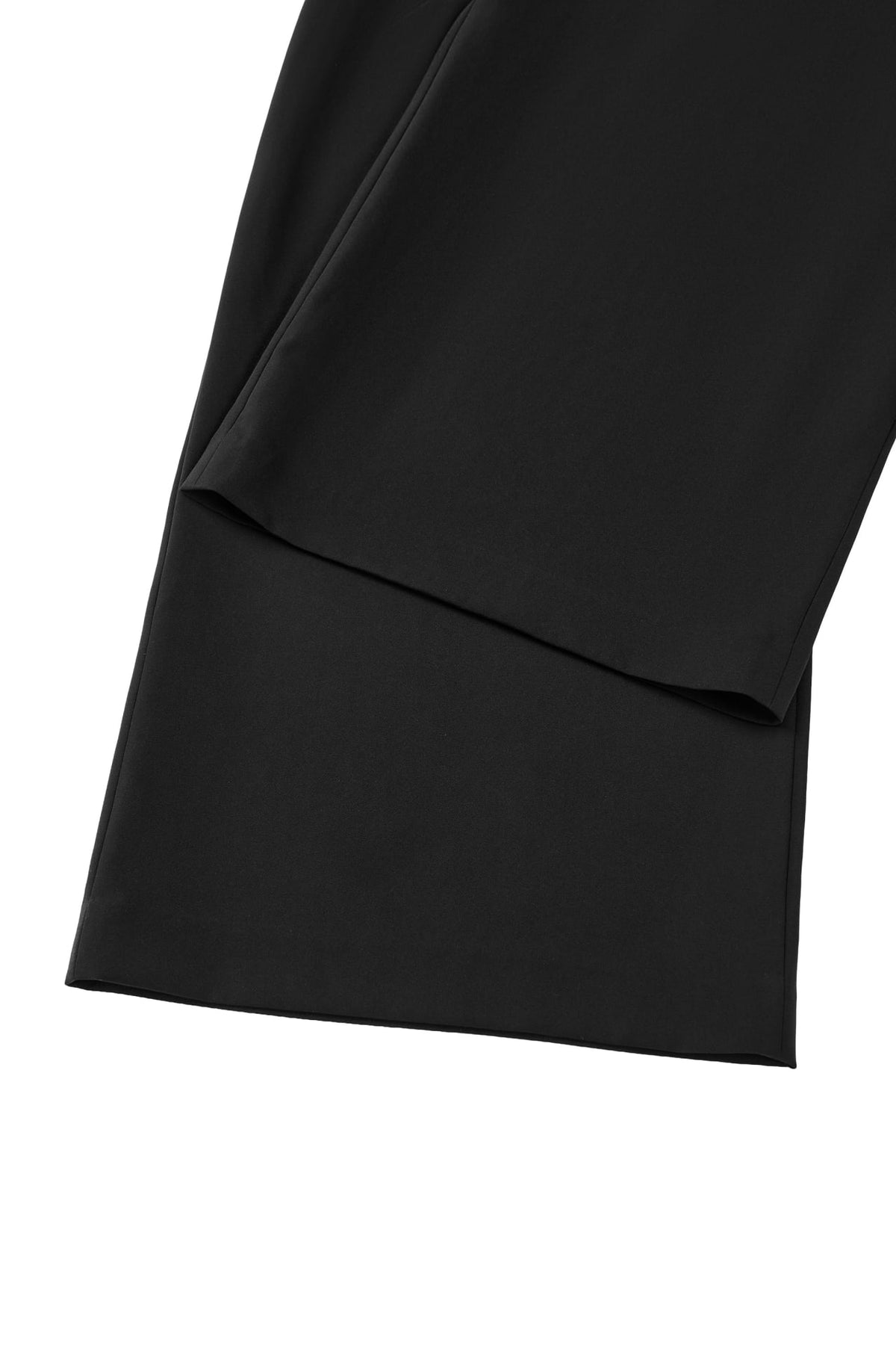 Poly Twill Wide Leg Casual Pants