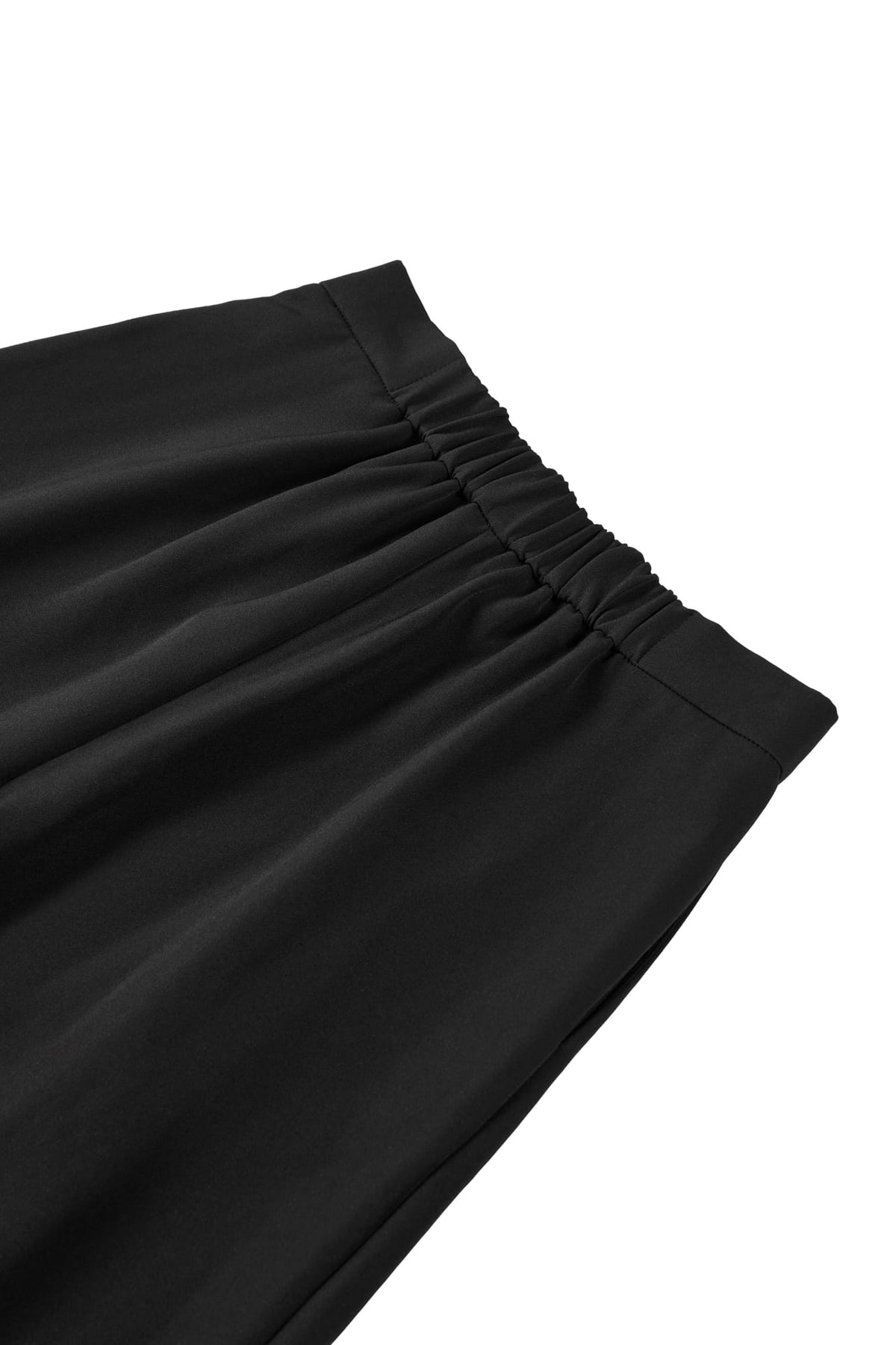 Poly Twill Wide Leg Casual Pants