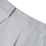 Poly Twill Wide Leg Casual Pants with Square Buckle Self-Fabric Belt