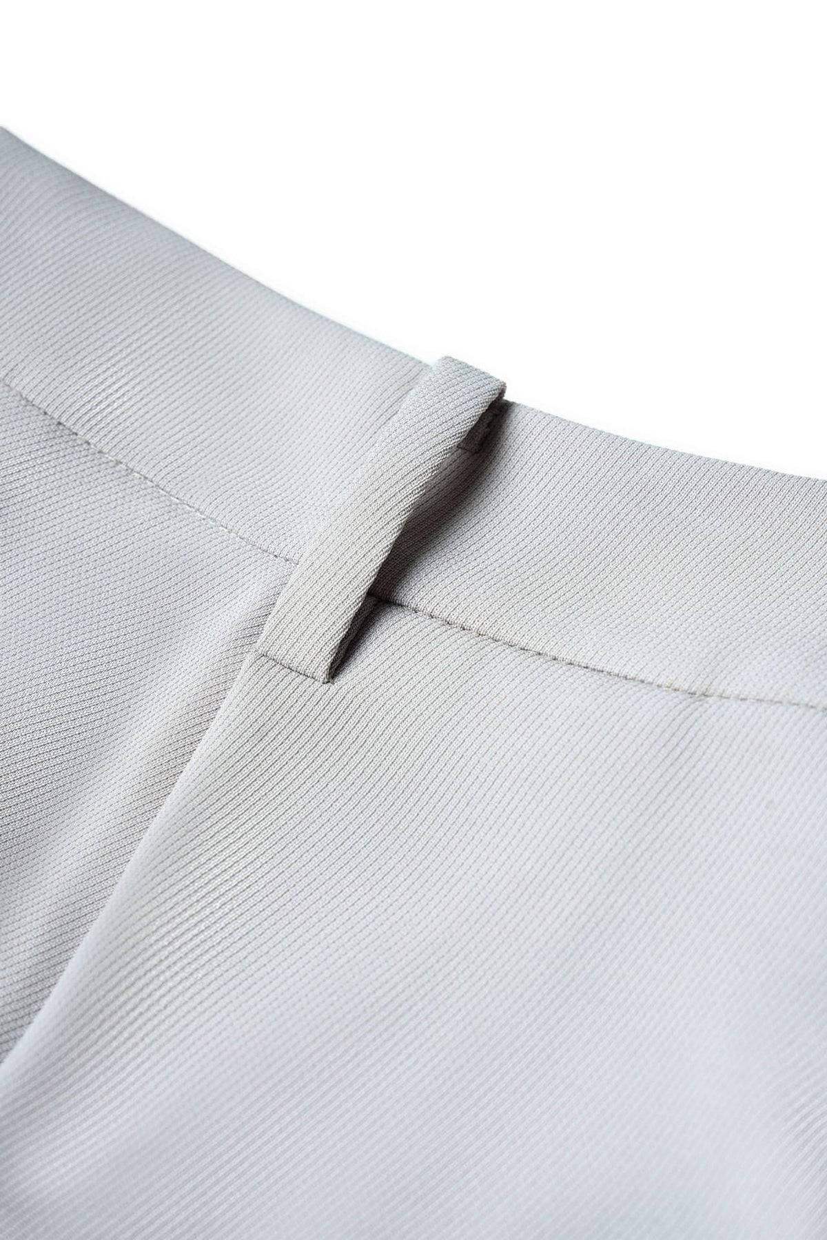 Poly Twill Wide Leg Casual Pants with Square Buckle Self-Fabric Belt