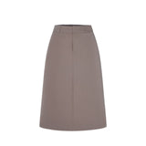 Poly Twill A-Shape Skirt with Belt