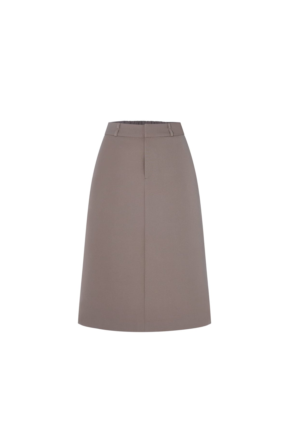 Poly Twill A-Shape Skirt with Belt
