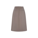 Poly Twill A-Shape Skirt with Belt
