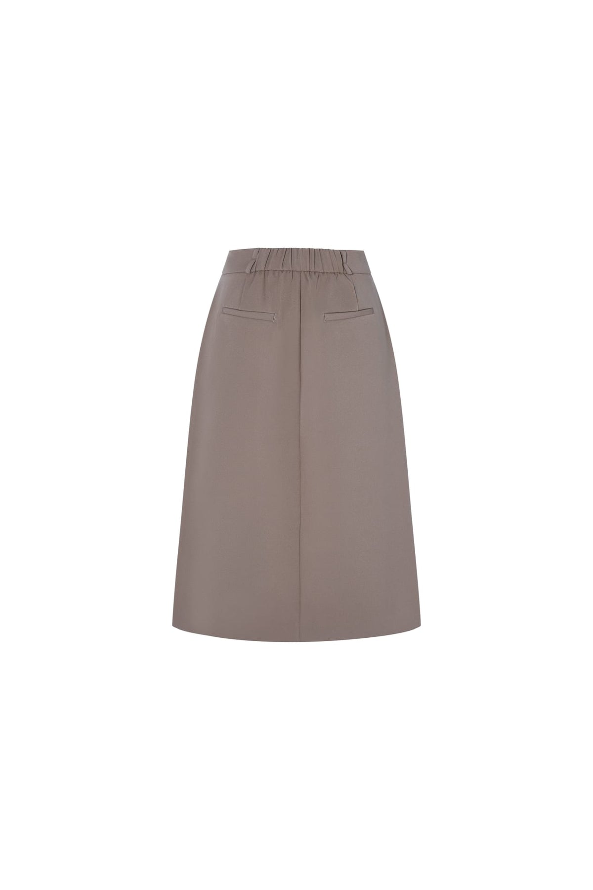 Poly Twill A-Shape Skirt with Belt