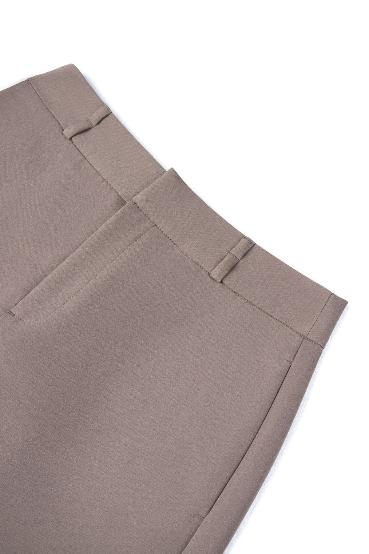 Poly Twill A-Shape Skirt with Belt
