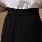 Poly Twill A-Shape Skirt with Belt