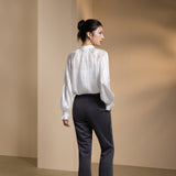 Poly Rayon Pique Comfort Slim Boot Casual Pants with Belt