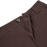 Cotton Blend Pique Twill Straight Leg Casual Pants with Belt