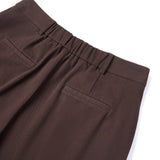 Cotton Blend Pique Twill Straight Leg Casual Pants with Belt