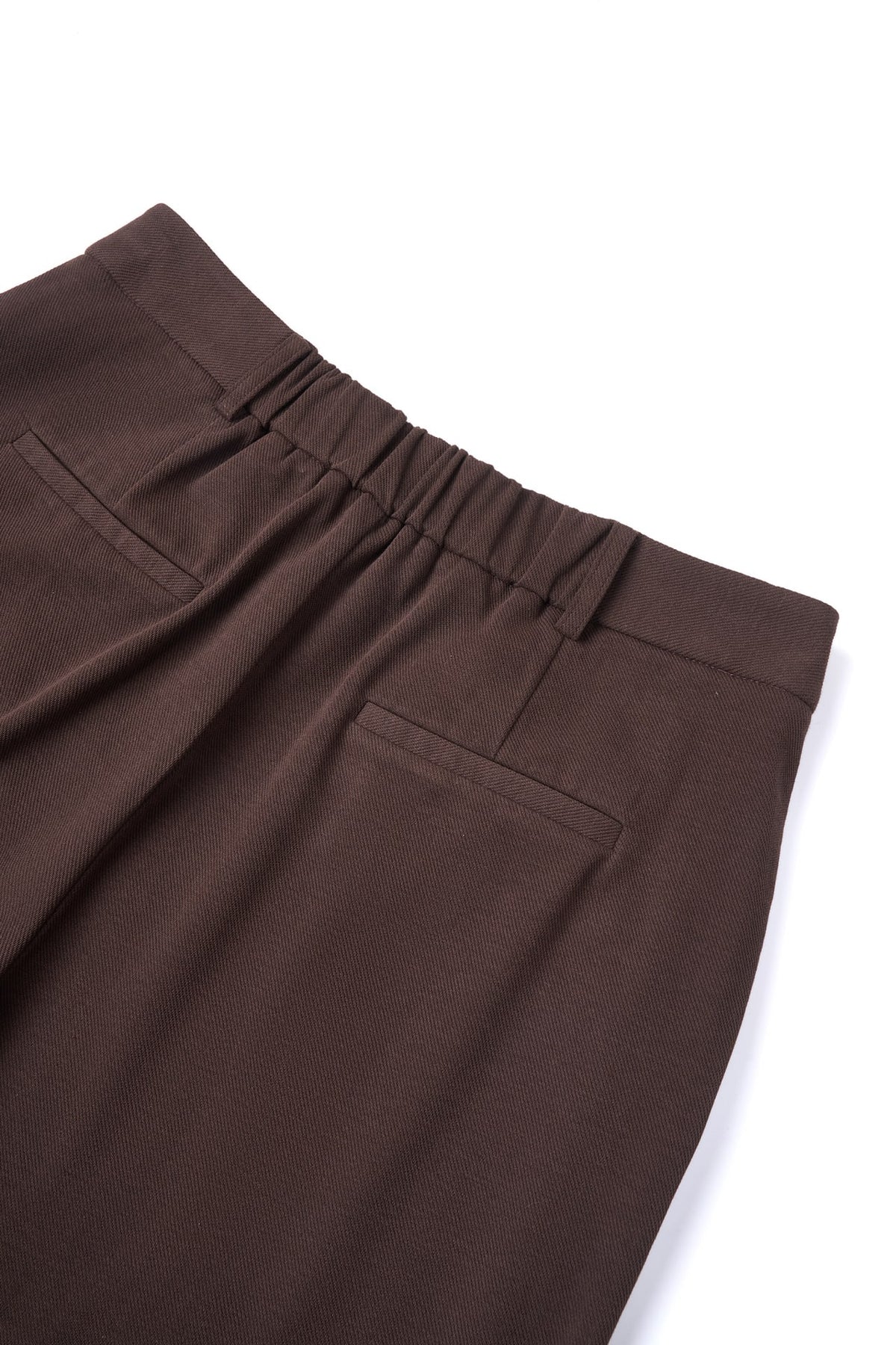 Cotton Blend Pique Twill Straight Leg Casual Pants with Belt