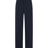 Cotton Blend Pique Twill Straight Leg Casual Pants with Belt