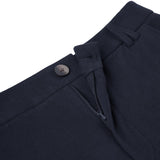 Cotton Blend Pique Twill Straight Leg Casual Pants with Belt