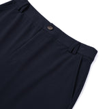 Cotton Blend Pique Twill Straight Leg Casual Pants with Belt