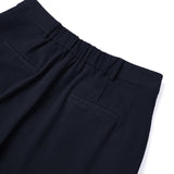 Cotton Blend Pique Twill Straight Leg Casual Pants with Belt