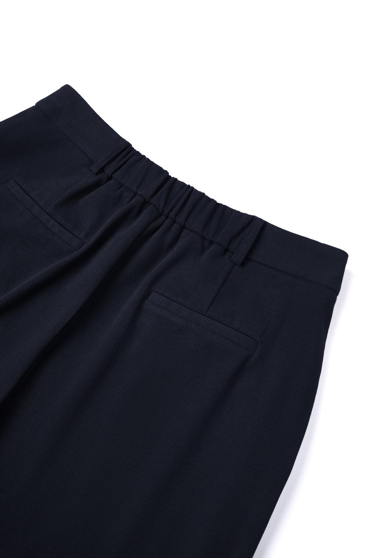 Cotton Blend Pique Twill Straight Leg Casual Pants with Belt