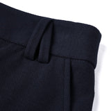 Cotton Blend Pique Twill Straight Leg Casual Pants with Belt