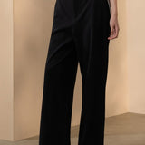 Cotton Blend Pique Twill Straight Leg Casual Pants with Belt