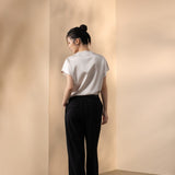 Cotton Blend Pique Twill Straight Leg Casual Pants with Belt