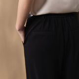 Cotton Blend Pique Twill Straight Leg Casual Pants with Belt