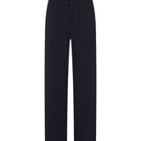Cotton Blend Pique Twill Straight Leg Casual Pants with Belt