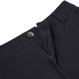 Cotton Blend Pique Twill Straight Leg Casual Pants with Belt