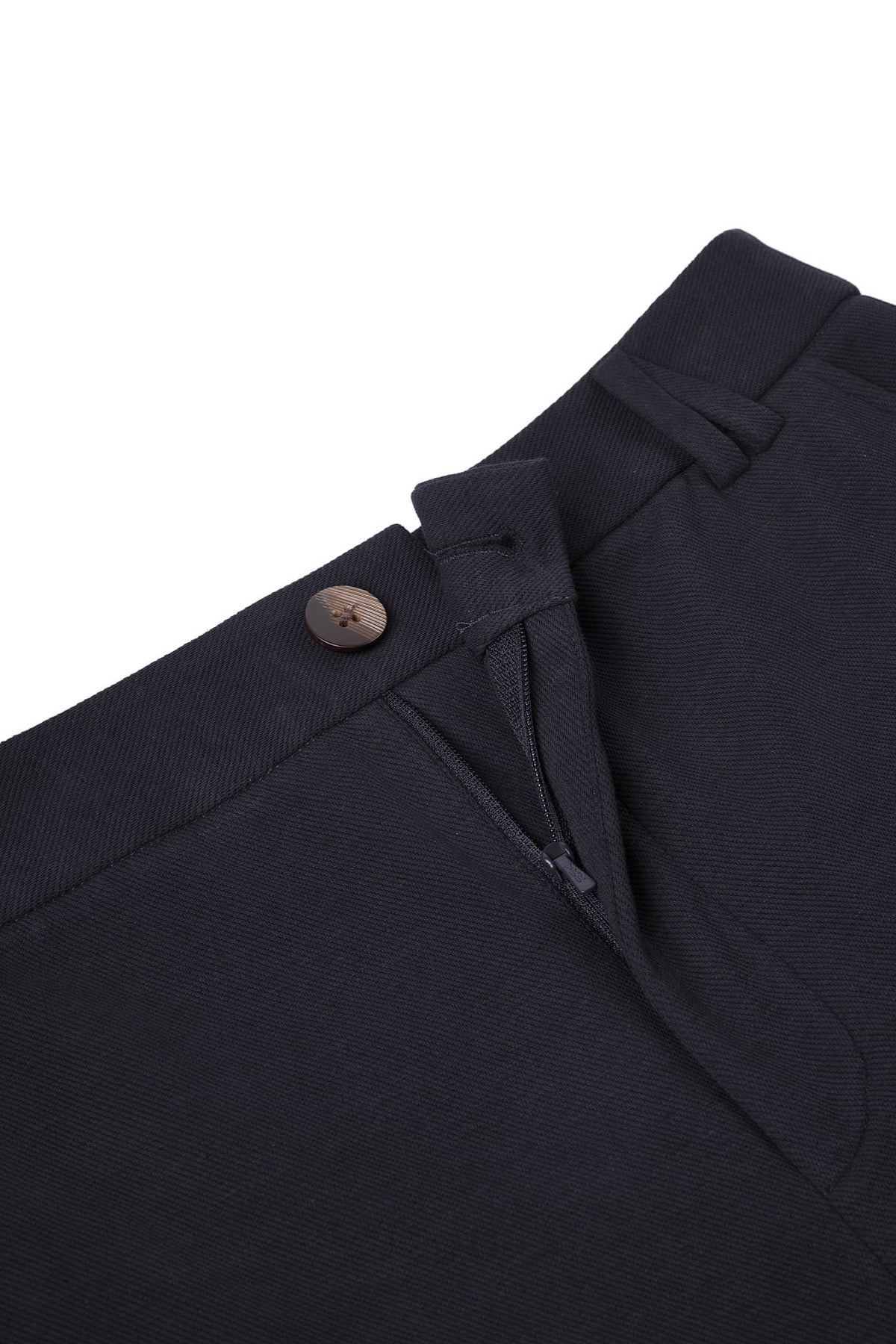Cotton Blend Pique Twill Straight Leg Casual Pants with Belt