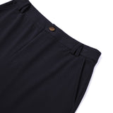 Cotton Blend Pique Twill Straight Leg Casual Pants with Belt