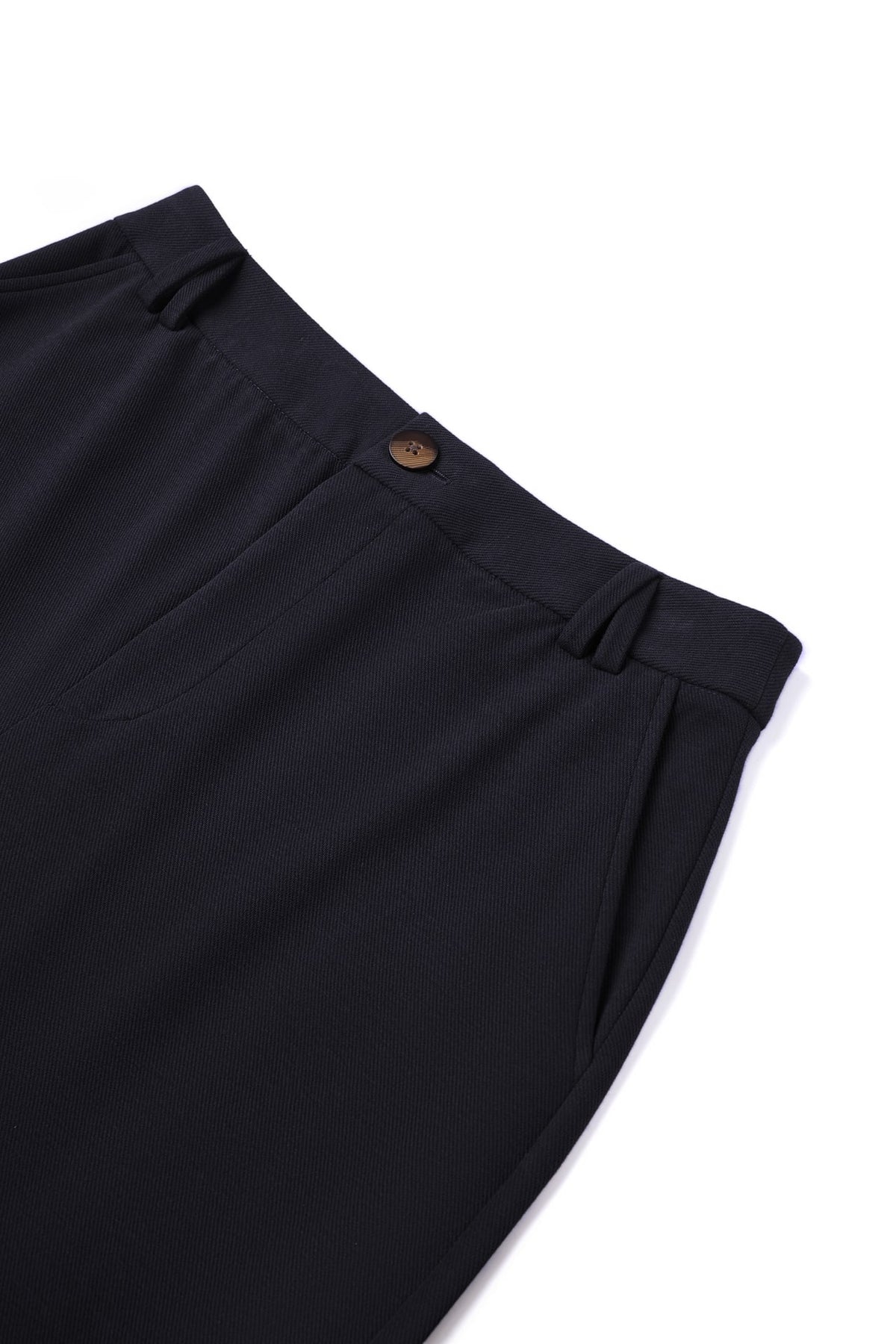 Cotton Blend Pique Twill Straight Leg Casual Pants with Belt